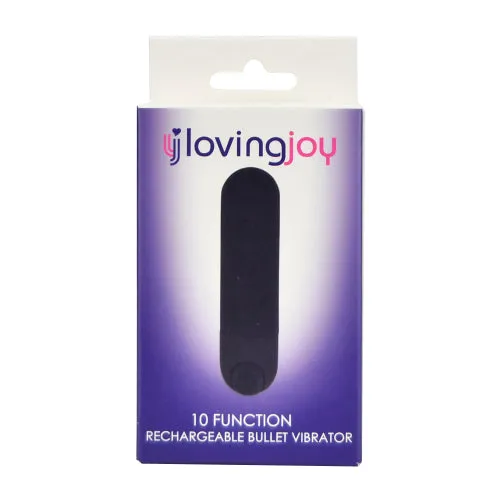 Loving Joy 10 Function Rechargeable Bullet Vibrator Black Loving Joy Female Sex Toys Loving Joy 10 Function Rechargeable Bullet Vibrator Black Loving Joy Female Sex Toys