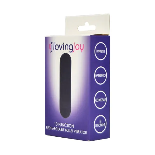 Loving Joy 10 Function Rechargeable Bullet Vibrator Black Loving Joy Female Sex Toys Loving Joy 10 Function Rechargeable Bullet Vibrator Black Loving Joy Female Sex Toys