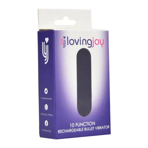 Loving Joy 10 Function Rechargeable Bullet Vibrator Black Loving Joy Female Sex Toys Loving Joy 10 Function Rechargeable Bullet Vibrator Black Loving Joy Female Sex Toys
