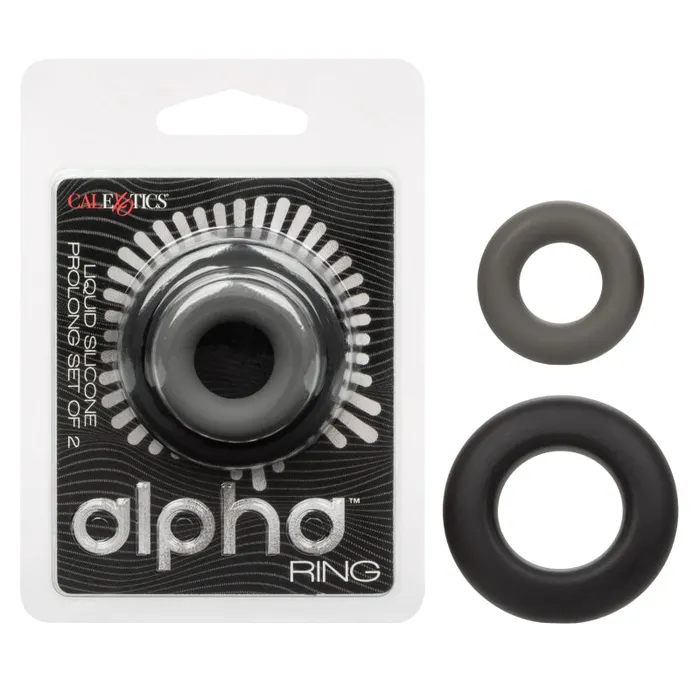 Anal Calexotics Alpha Liquid Silicone Prolong Set of 2 Blackgray Anal Calexotics Alpha Liquid Silicone Prolong Set of 2 Blackgray