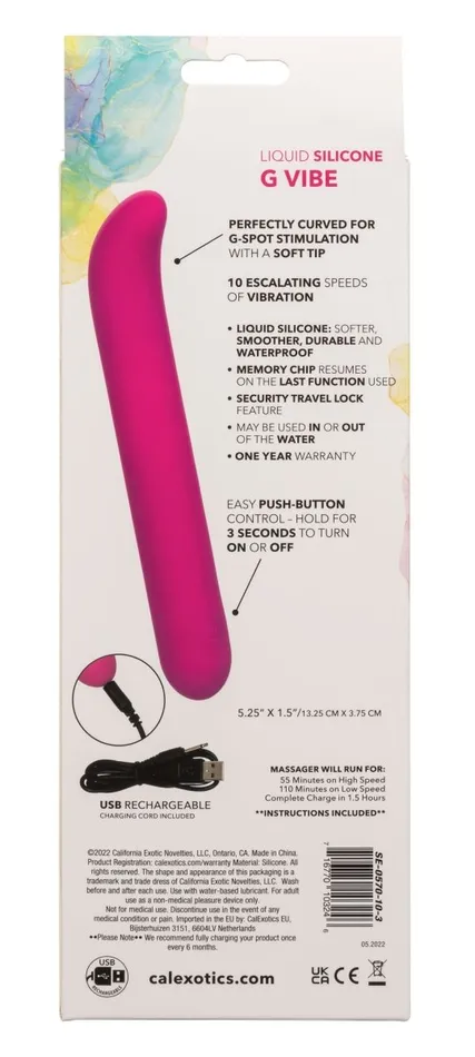 Bliss Liquid Silicone G Vibe Pink CalExotics Vibrators Bliss Liquid Silicone G Vibe Pink CalExotics Vibrators