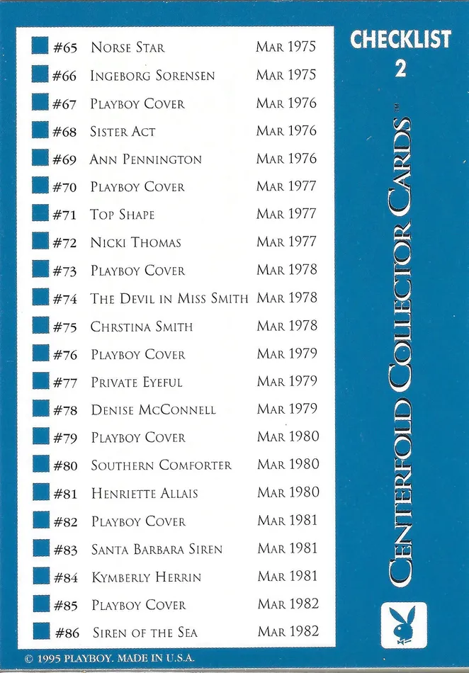 Dans Cards Couples Playboy Centerfolds March Edition Checklist 2 Dans Cards Couples Playboy Centerfolds March Edition Checklist 2