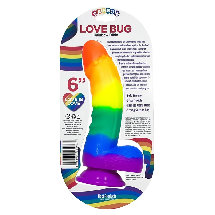 HOTT PRODUCTS UNLIMITED Dildos RAINBOW DILDO LOVE BUG